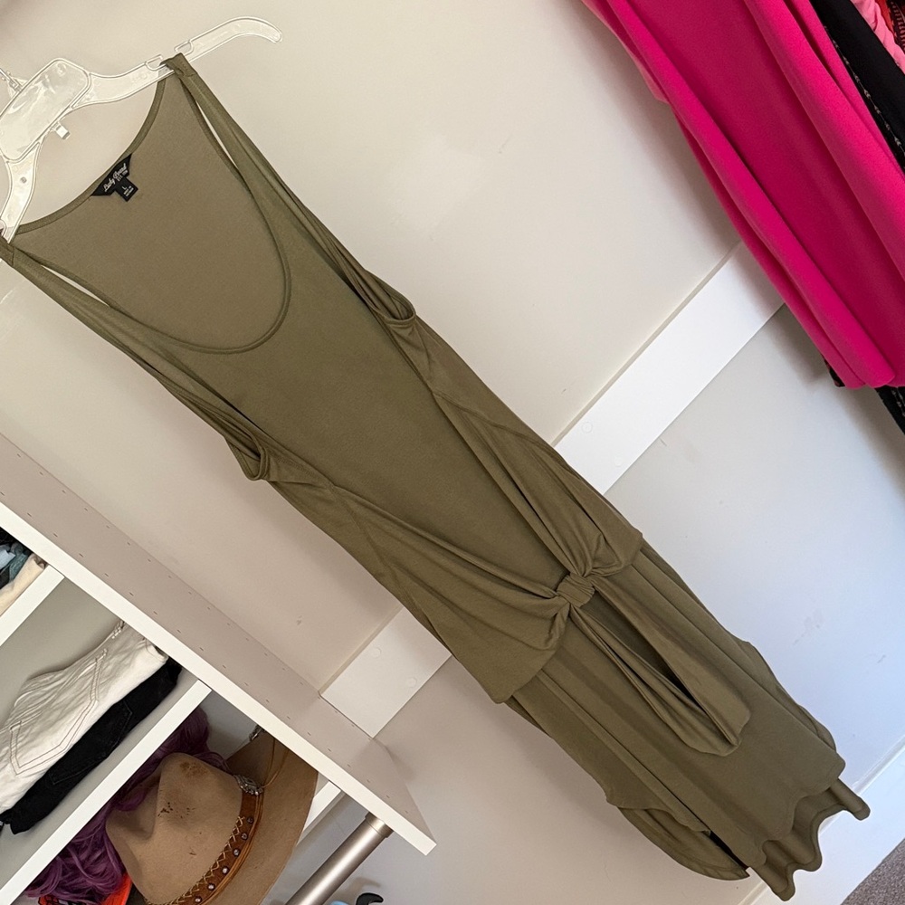 Lucky Brand Olive Green Sleeveless Midi Dress